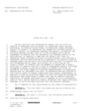 MISSISSIPPI LEGISLATURE REGULAR SESSION 2014