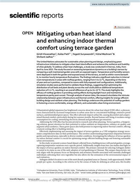 Mitigating urban heat island and enhancing indoor thermal ... - Nature - raincitystudios.com