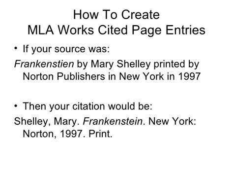 MLA Citations - Mary Shelley