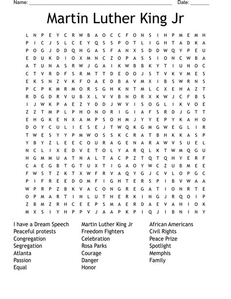 MLK Word Search WordMint