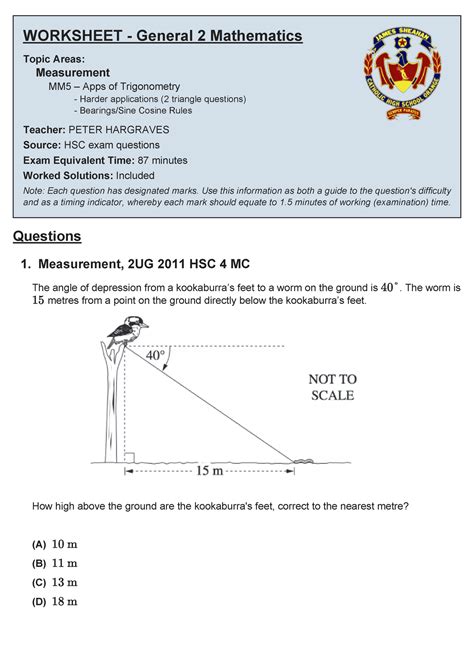 MM5 - Applications of Trigonometry (87 Minutes)