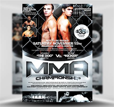 MMA Showdown Boxing Free PSD Flyer Template Download PSD File