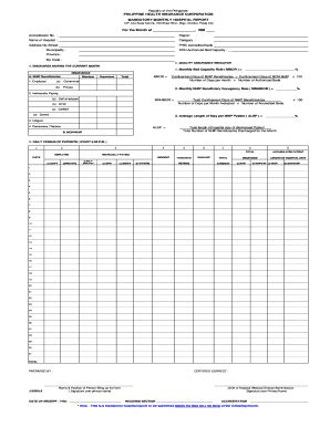 MMHR Monthly Mandatory Hospital Report - Forms Philippines