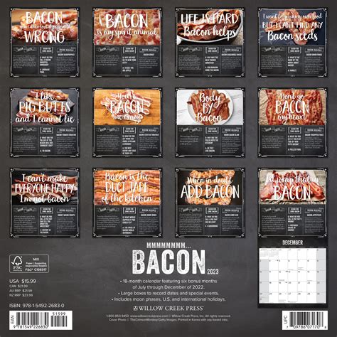 Read Mmmmmmmm Bacon 2019 Wall Calendar By Not A Book