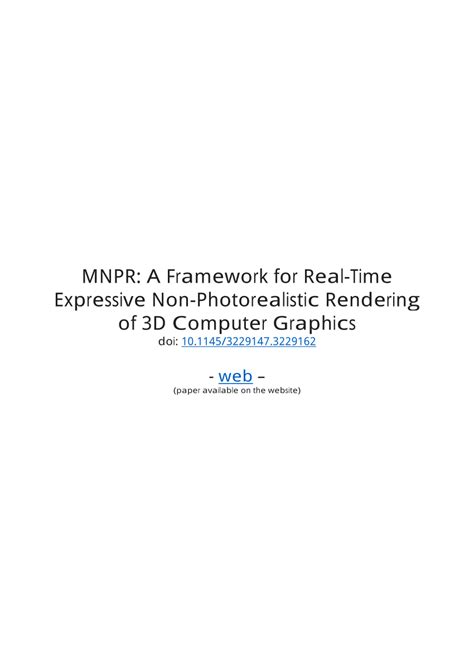 MNPR: A Framework for Real-Time Expressive Non-Photorealistic Rendering ... - muktibox.com