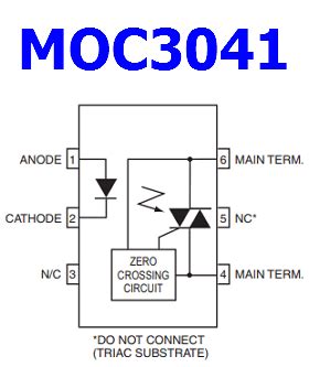 MOC3041 Optocoupler Datasheet, Pinout, Features & Equivalents