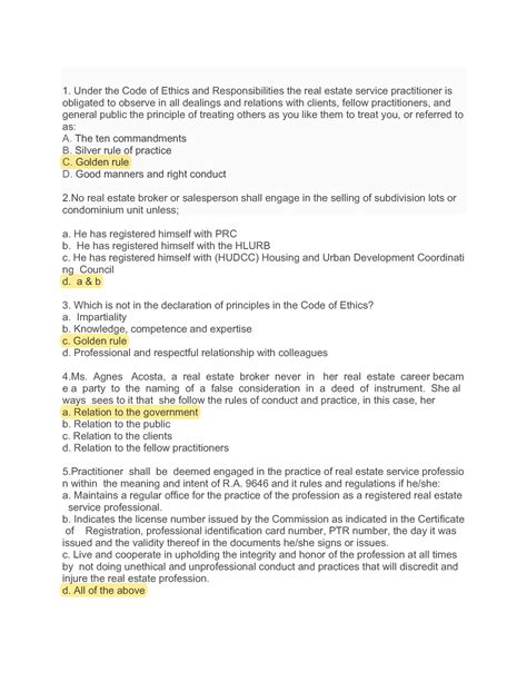 MOCKEXAM Lecture notes in subject Under the Code of Ethics and