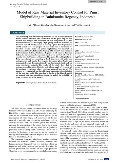 Model of Raw Material Inventory Control for Pinisi Shipbuilding in ... - wintechmobiles.com