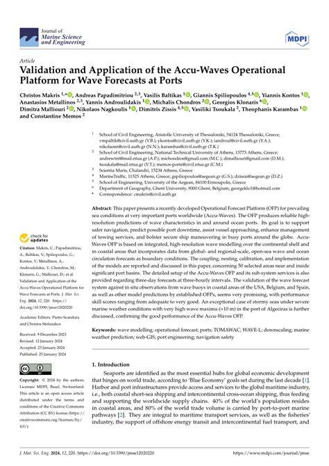 Model validation and applications of wave and current forecasts from ... - raincitystudios.com