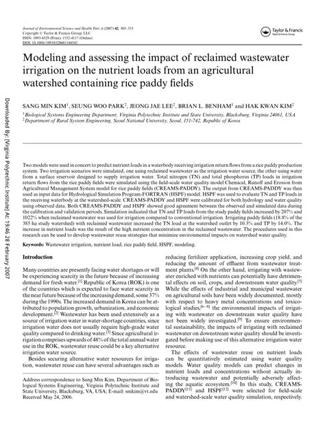 Modeling and assessing the impact of reclaimed wastewater irrigation … - wintechmobiles.com