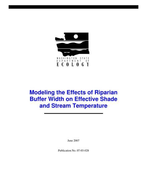 Modeling the Effects of Riparian Buffer Width on Effective Shade and ... - raincitystudios.com