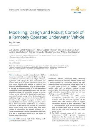 Modelling, Design and Robust Control of a Remotely … - raincitystudios.com