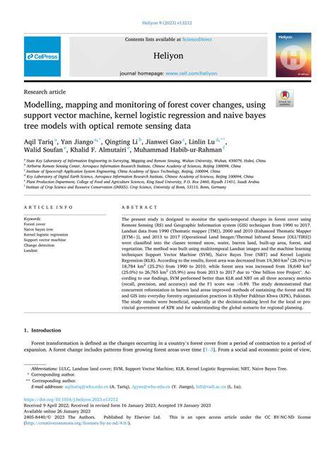 Modelling, mapping and monitoring of forest cover changes, using ... - raincitystudios.com