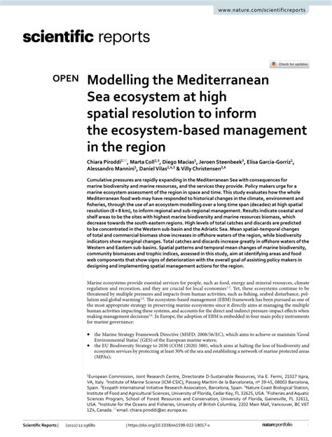 Modelling the Mediterranean Sea ecosystem at high spatial ... - Nature - muktibox.com