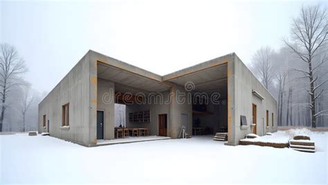 Modern Concrete Pavilion Winter Stock Photos - Dreamstime - muktibox.com