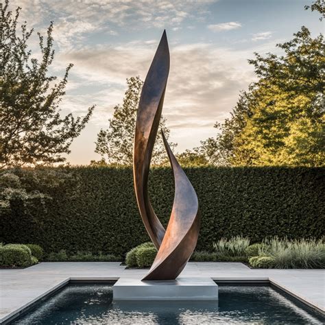 Modern Outdoor Sculpture - Garden Park Metal Sculpture - muktibox.com