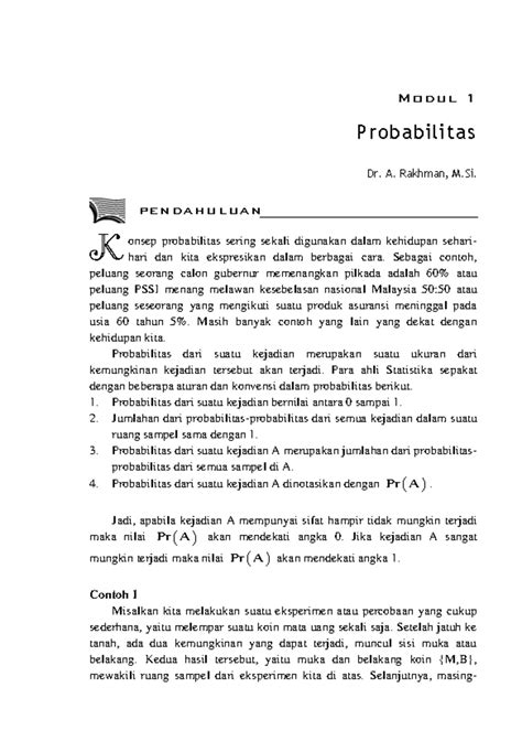 MODUL 1 PROBABILITAS - Universitas Kristen Indonesia - coolestguyplanet.net