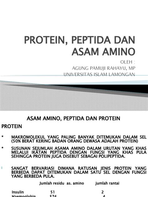 Modul Asam Amino, Peptida dan Protein - Diploma Analisis Kimia - wintechmobiles.com