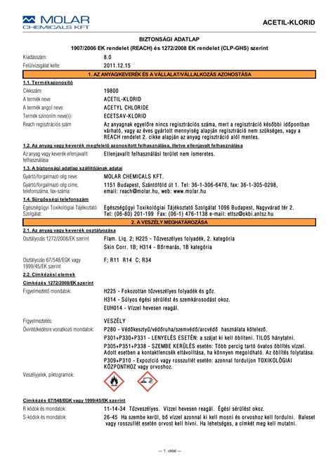 MOLAR CHEMICALS KFT. - Certificate - lookchem