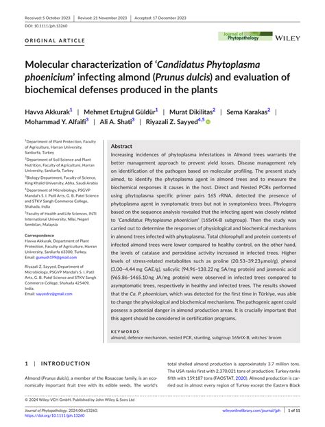 Molecular and biological characterization of ‘Candidatus Phytoplasma ... - raincitystudios.com