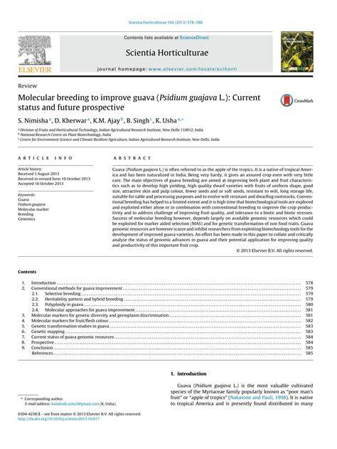 Molecular breeding to improve guava (Psidium guajava L.): Current ... - raincitystudios.com