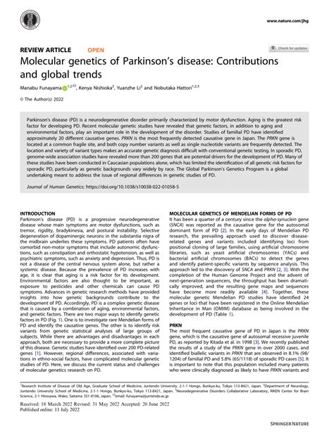 Molecular genetics of Parkinson’s disease: Contributions and global ... - muktibox.com