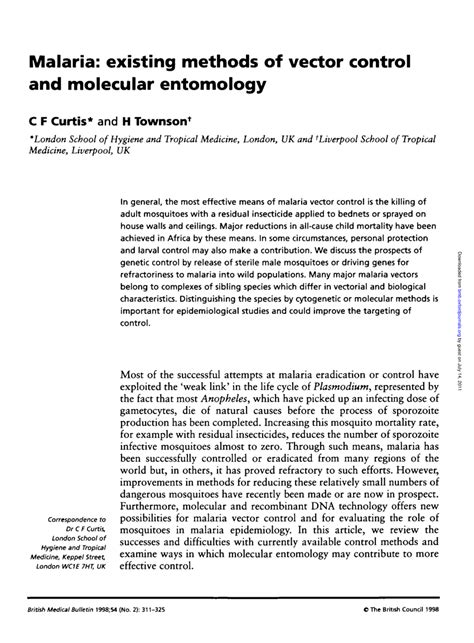 Molecular innovations in medical entomology for targeting vector ... - muktibox.com