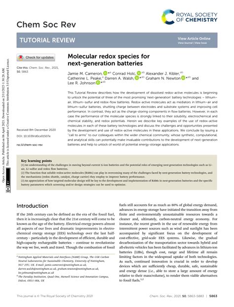 Molecular redox species for next-generation batteries - wintechmobiles.com