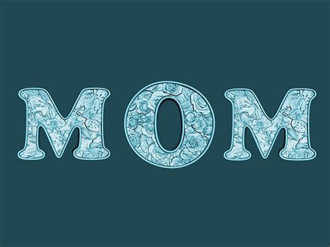 MOM word text 3D CGTrader