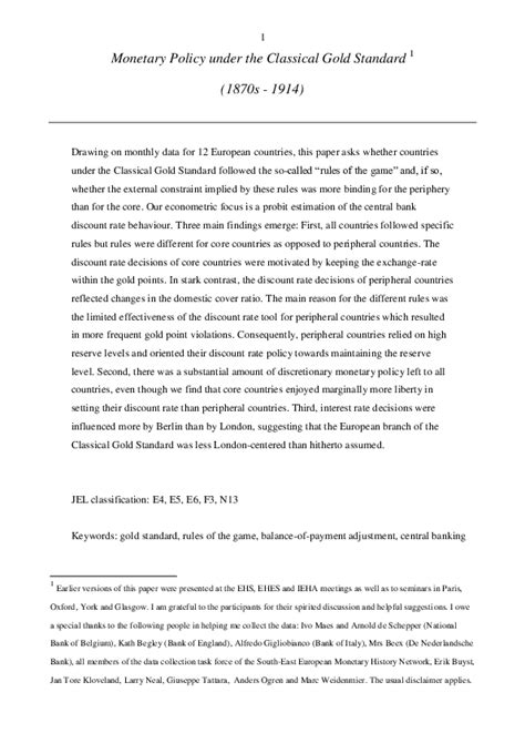 Monetary policy at the periphery during the Classical Gold Standard ... - wintechmobiles.com
