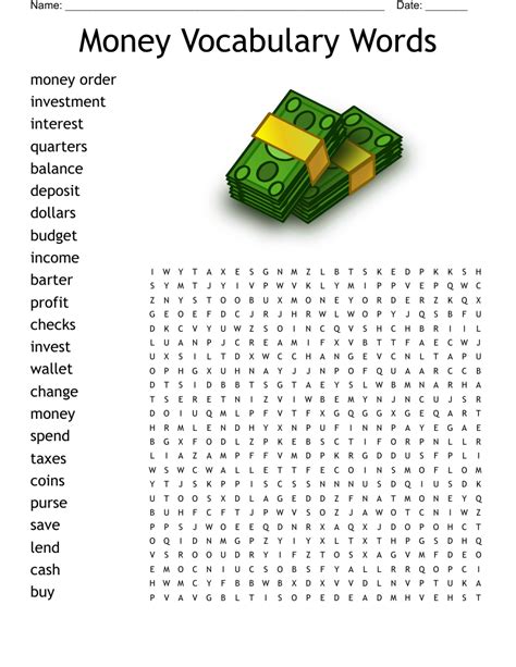 MONEY Word Search WordMint