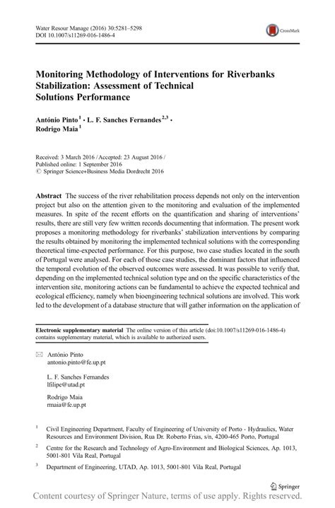 Monitoring Methodology of Interventions for Riverbanks Stabilization ... - raincitystudios.com