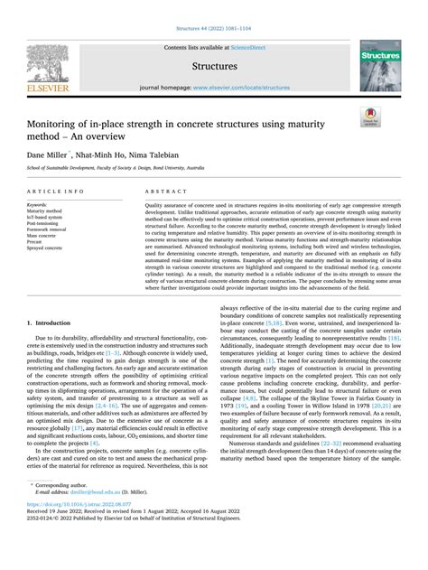 Monitoring of in-place strength in concrete structures using maturity ... - coolestguyplanet.net
