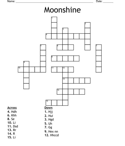 MOONSHINE crossword clue - All synonyms & answers