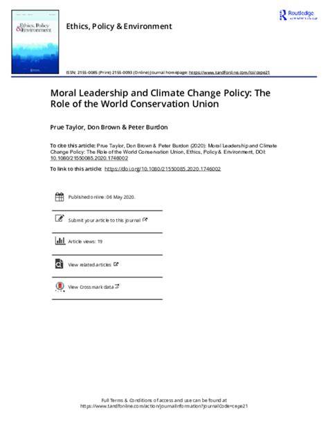 Moral Leadership and Climate Change Policy: The Role of the World ... - raincitystudios.com