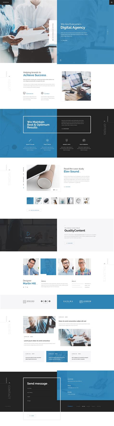 MORESA PSD Template by Templines ThemeForest Web design examples, Web layout design, Web