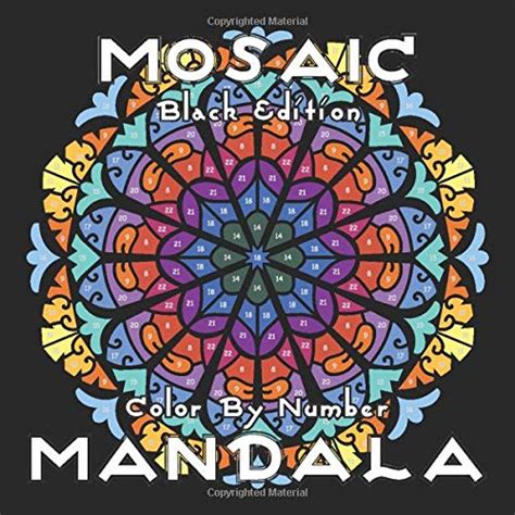 Download Mosaic Mandala Color By Number Black Edition 30 Mandalas On Black Backgrounds For Adults Relaxation And Stress Relief Mosaic Color By Number Books By Sunlife Drawing