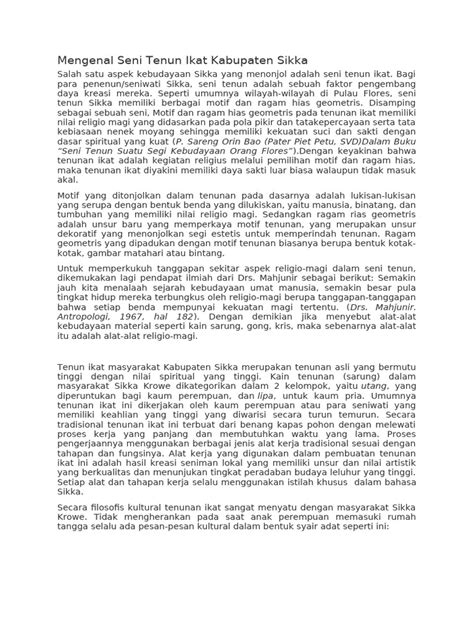 Motif dan Proses Tenun Ikat Sikka | PDF | Griya - wintechmobiles.com