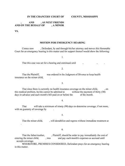 MOTION for EMERGENCY HEARING Form Fill Out and Sign Printable PDF