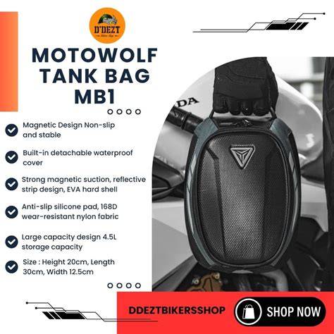 Motowolf Tankbag Magnetic Universal Tas Tangki Motor Anti Air MB1 - raincitystudios.com