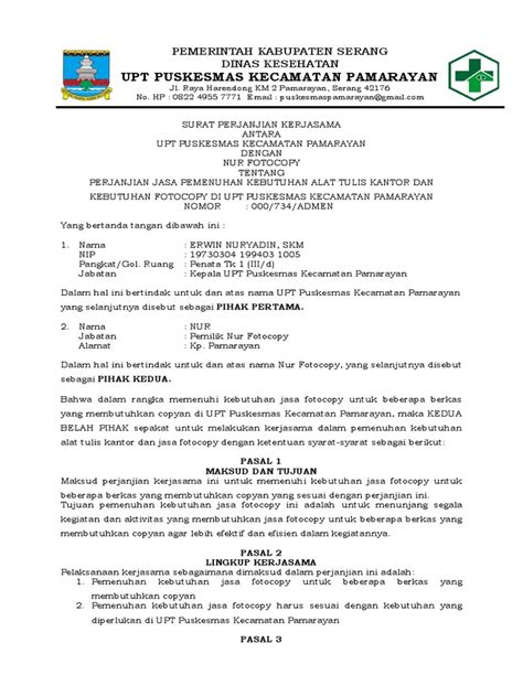 Mou Kerjasama Puskesmas | PDF - Scribd - coolestguyplanet.net