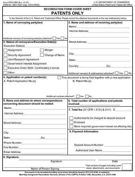 MPEP 302.07 Assignment Document Must Be by a Cover Sheet