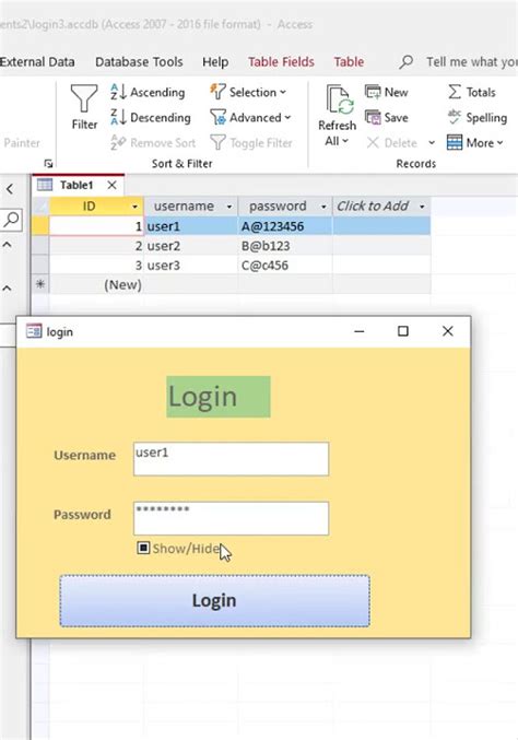 MS ACCESS VBA How To Design Login And Register Form In Ms Access