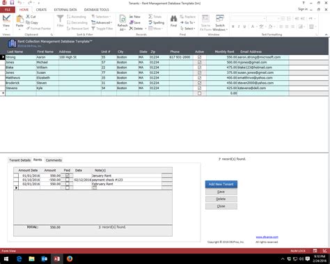 MS Access HR Database Templates, Property Management MS Access