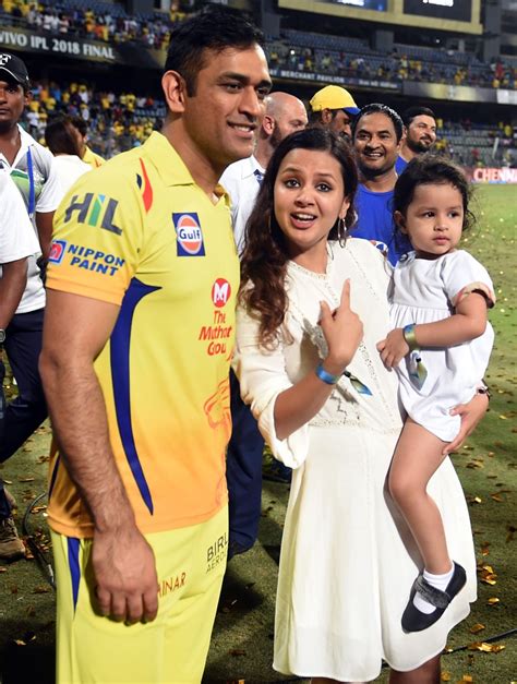 MS Dhoni, His Wife, Sakshi And Their Daughter, Ziva