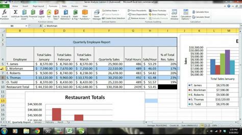 MS Excel 2010 Tutorial Employee Sales Performance Report, Analysis