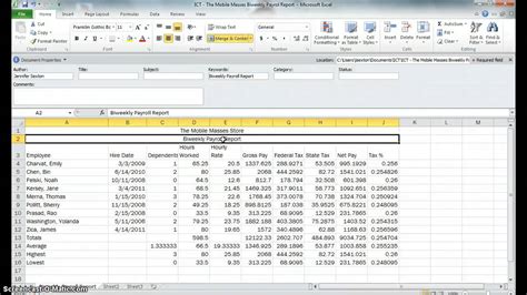 MS Excel Chapter 2 Tutorial YouTube