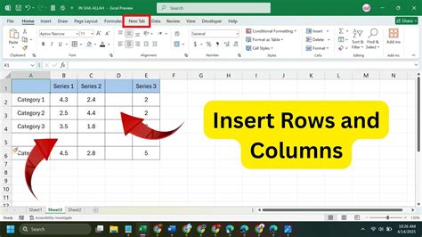 MS Excel Insert Sheet Rows and Columns YouTube