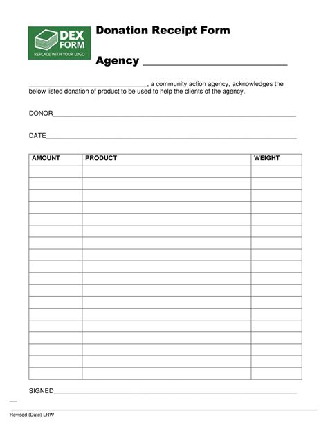 MS Excel Printable Donation Receipt Template Excel Templates