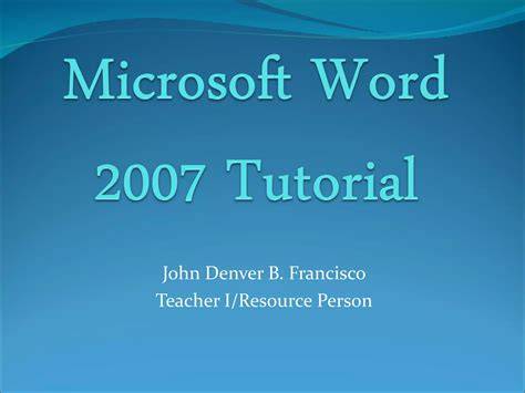 MS Word 2007 (Tutorial Complete) - TechOnTheNet - raincitystudios.com